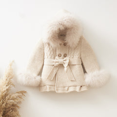 Luxurious Knitted Jacket with Hood