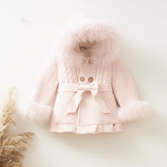 Luxurious Knitted Jacket with Hood