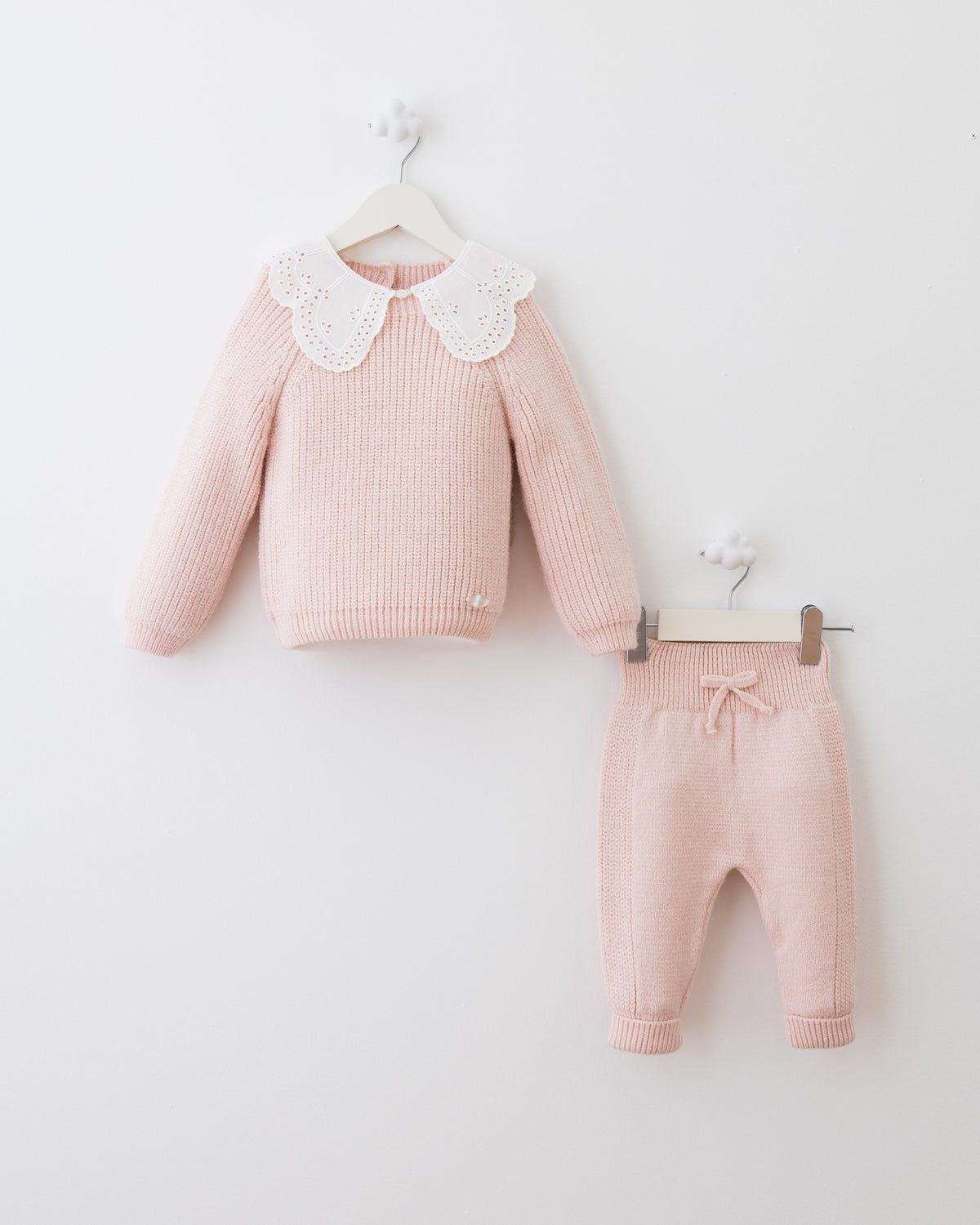 Knit Set with Embroidered Collar