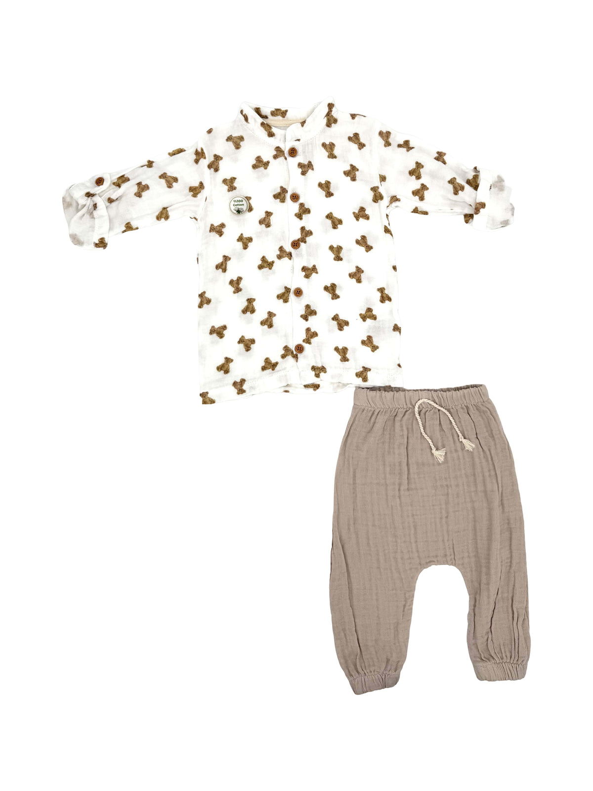 Cotton long sleeve set with different patterns