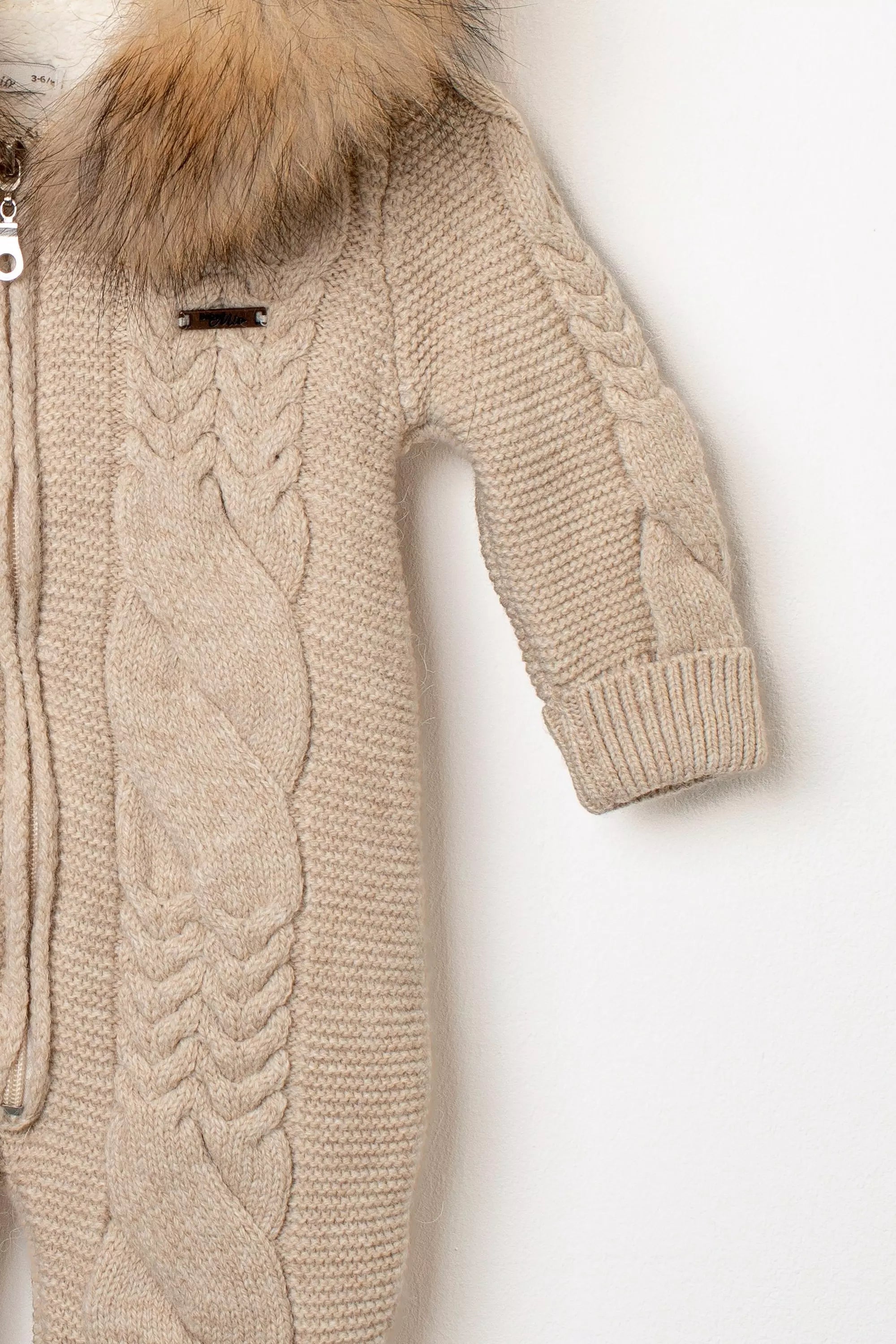 Knitted Overall with Fur Collar