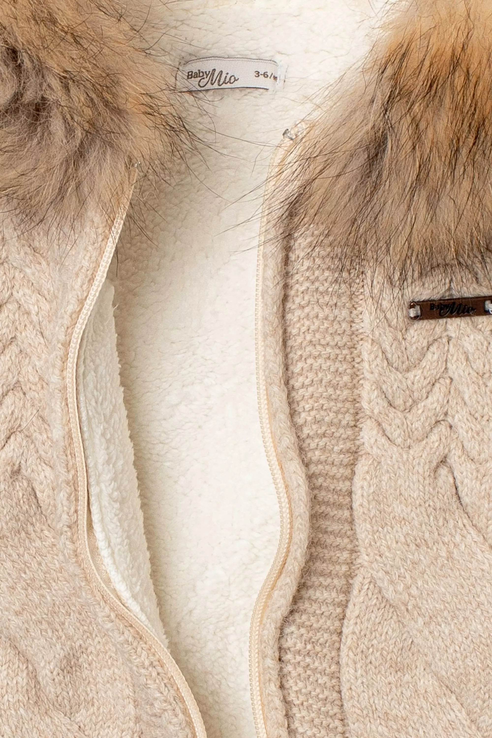 Knitted Overall with Fur Collar